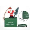 Vintage Iron Metal Christmas Tree Hanging Ornament with Santa Claus Snowman and Reindeer Mailbox Design Festive Holiday Decor