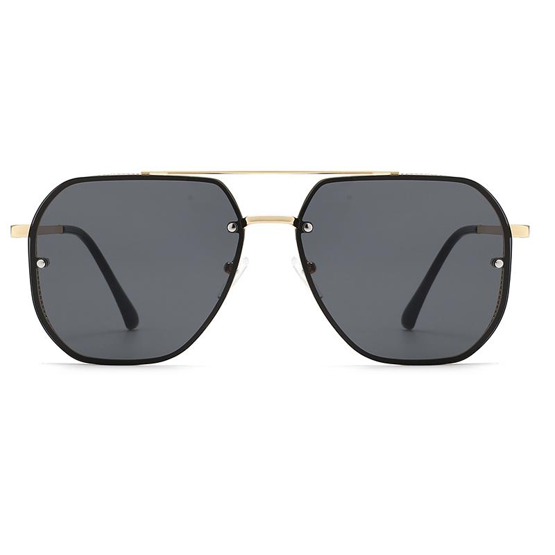 Luxury Brand Sunglasses For Men Women UV400 Protection Big Frame Metal Glasses Blue Black Unisex Eyewear