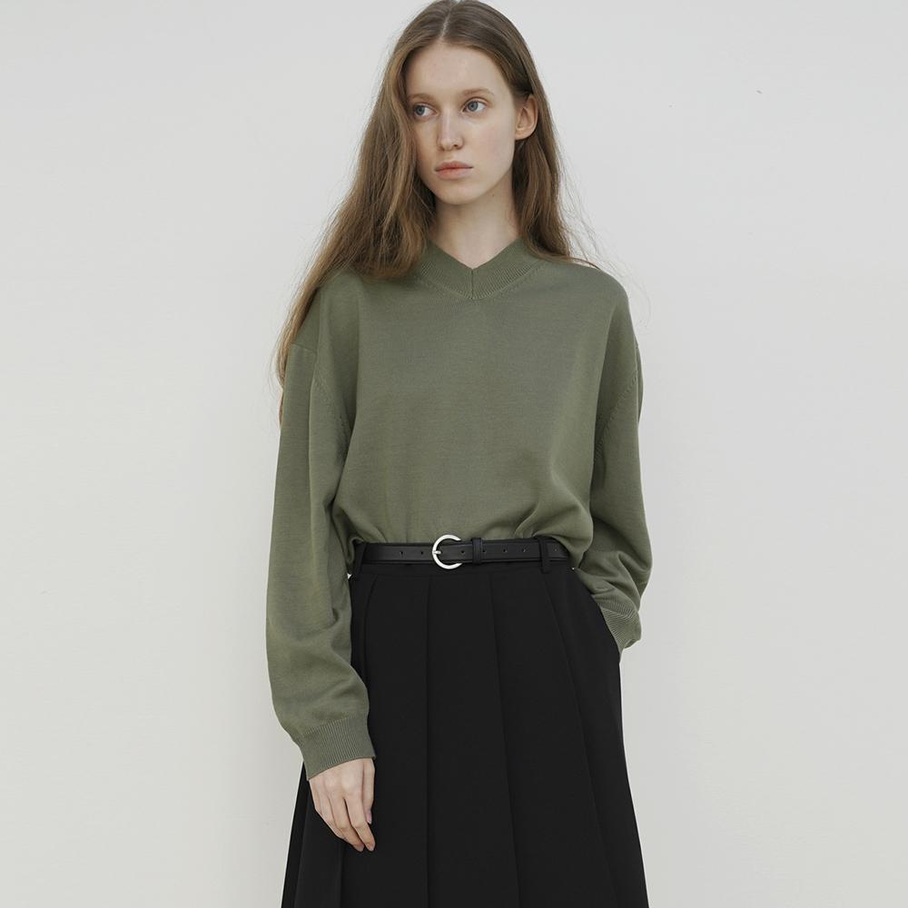 Raye Pagie V Neck Knit Top (Green) Free
