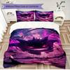 High Quality Gengar Pattern 3Pcs Duvet Cover Set Soft Microfiber Bed Set For Anime Lovers No Sheet No Comforter