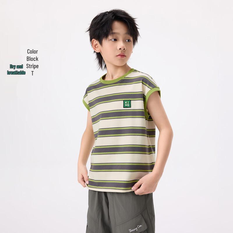 Boys  Striped Breathable Sleeveless T-Shirt 160