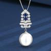Jewelry Copper Bottom Gold-Plated Inlaid White Pearl Christmas Tree Set Female 16-12Mm