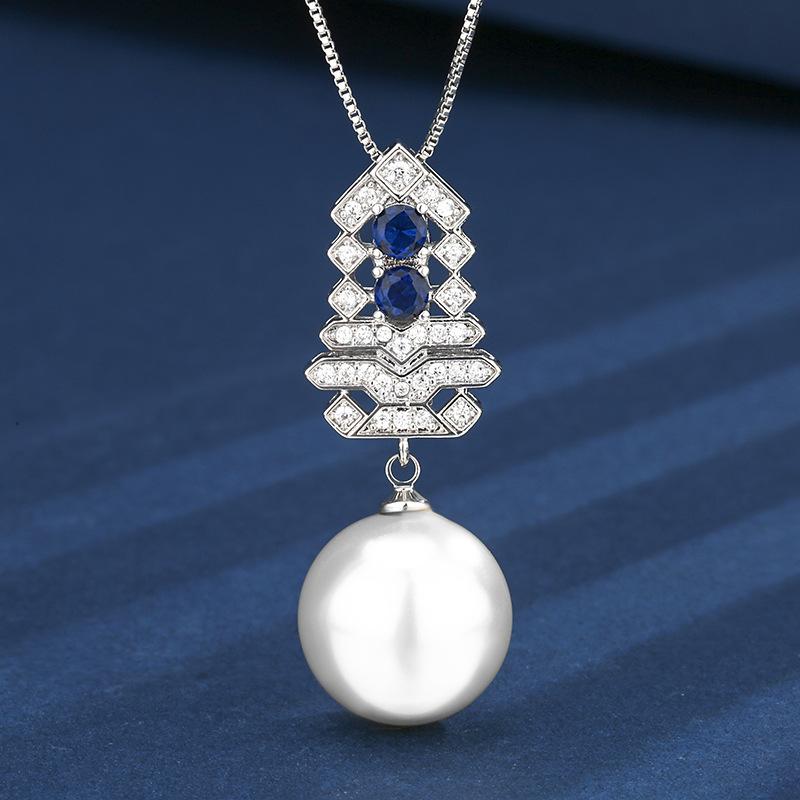 Jewelry Copper Bottom Gold-Plated Inlaid White Pearl Christmas Tree Set Female 16-12Mm