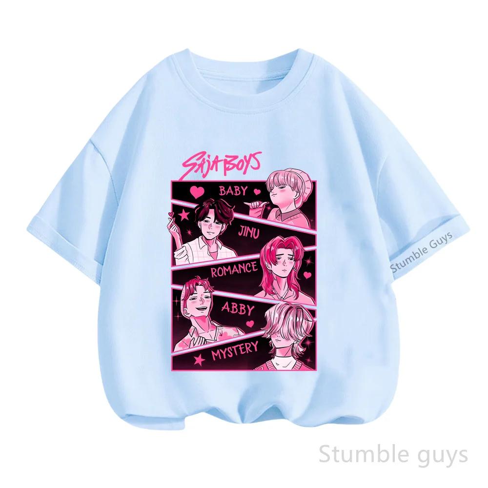 Kpop Lovci démonů Tričko Dětské Anime Oblečení Krátký rukáv Ležérní Móda Léto Chlapci Dívky