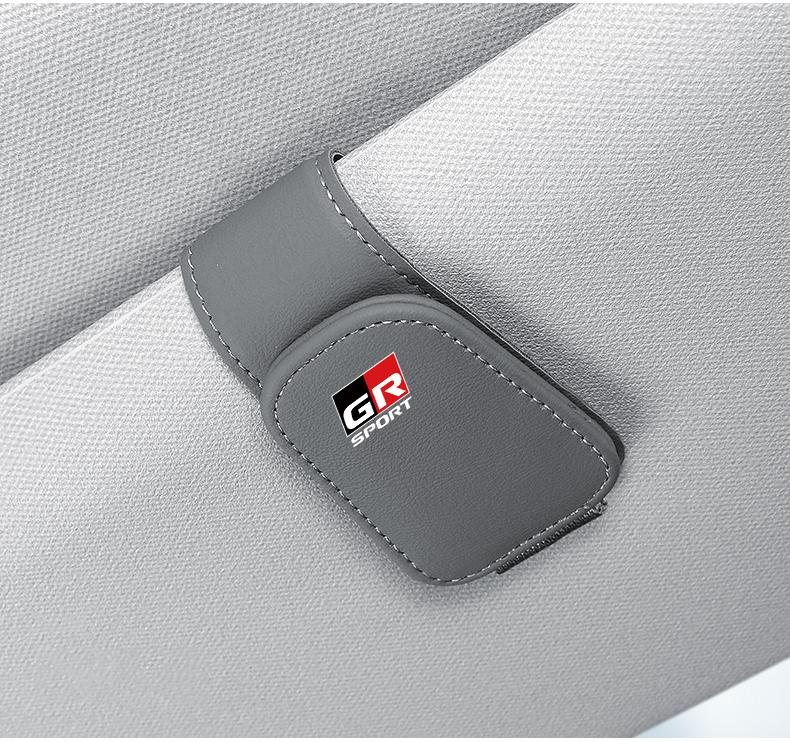 Car Accessories Sun Visor Sunglasses Holder PU leather Glasses Clip For Toyota Corolla Yaris Aygo Prius CHR Camry Auris Avensis