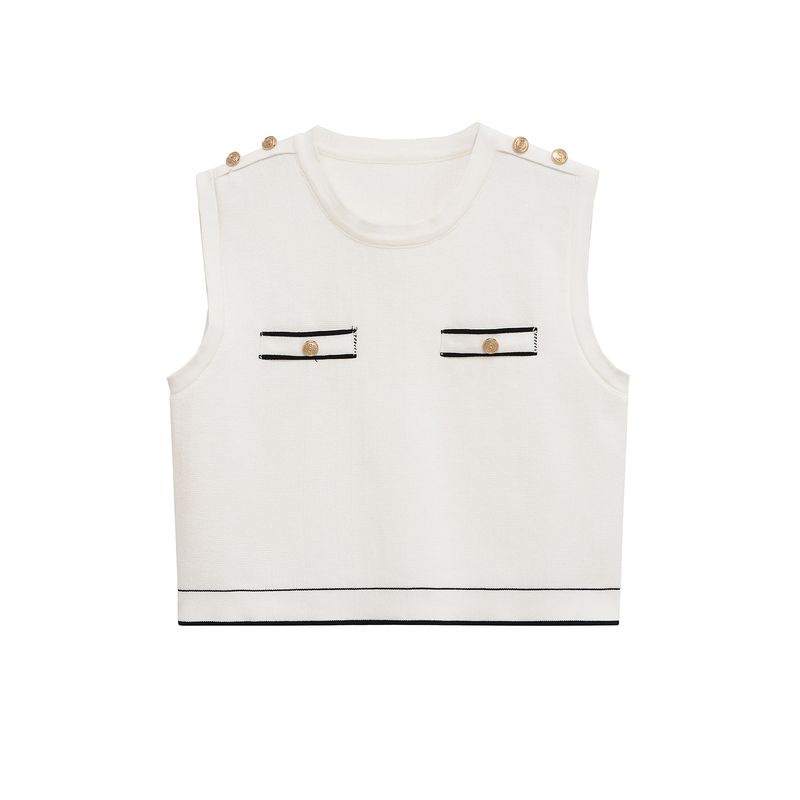 Kaslead New Arrival Women's Fashion Style Sleeveless Knit Casual Tops Skirt 3859006 3859007