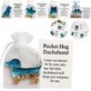 Pocket Hug Dachshund/Cat/Turtle, Handmade Blue Ocean Sand Design Cute Animals Dog Cat Pocket Hug Token Gifts for Friend Family