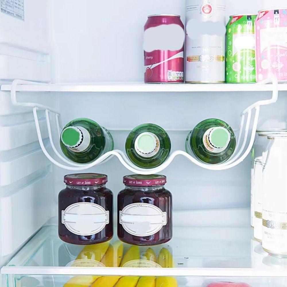 White Refrigerator Storage Rack Creative Wine Bottle Holder Fridge Wine Display Rack  Shelves