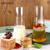 1/2PCS 30oz Clear Bedside Water Carafe Set with Tumbler Glass High Borosilicate Glass Hot Cold Water Pitcher for Juice Tea Coke
