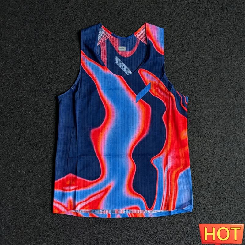 Men's Gradient Quick Dry Running Vest Lightweight Marathon Sleeveless T-Shirt Summer Fitness Shirt Tank Top