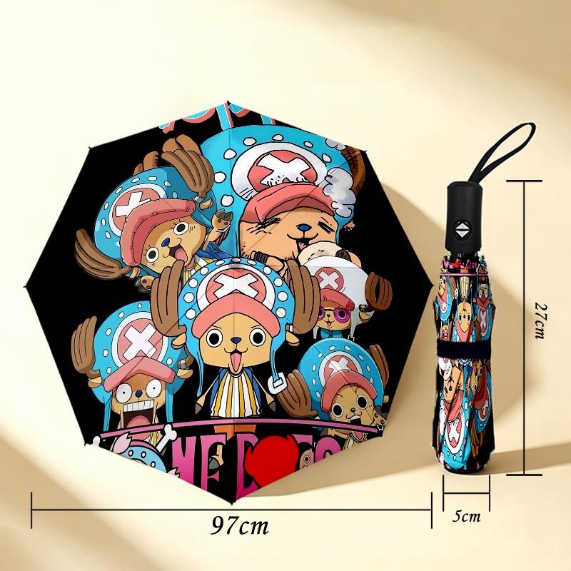 Chopper Anime Portable 3 Folds Umbrella Portable Windproof Folding Rain Umbrella For Travel Outdoor Sun Protection Travel Outdoor Gift