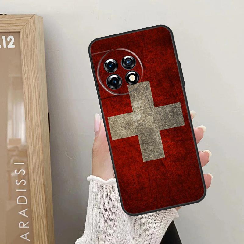 Switzerland Swiss Flag Case For OnePlus Nord 5 CE 4 3 2 Lite N20 N30 OnePlus 15 13 12 R 10T 13T 10R 8T 9 10 11 Cover