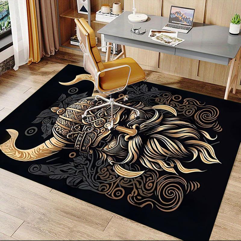1pc Viking Helmet Carpet Anti Slip Polyester Floor Mat for office,Bedroom