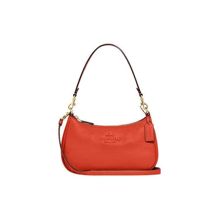 

Coach Teri 25 Removable Shoulder Strap Zipper Pebble Leather Tote Bag Women Tote Bag Orange CC321-IMQLZ Basic Set (Bag+Dust Bag)