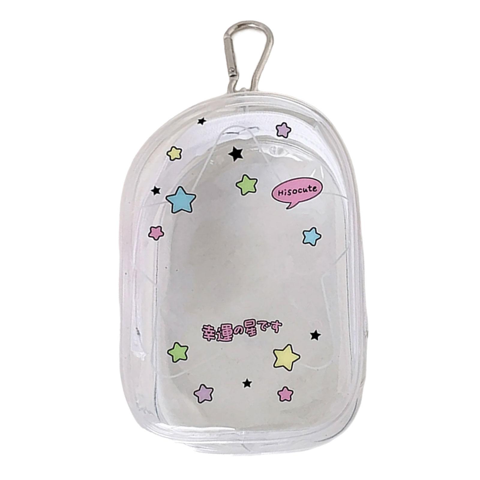 

Портативный прозрачный подвесной органайзер для хранения мини-фигурок, кукол, коллекционных предметов с креплением для ключей и застежкой-молнией E