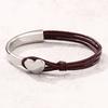 [Bohemian Patchwork Bracelet] Bohemian Style Men's and Women's Patchwork Bracelet - Fresh and Easy Silvery Heart Bangle -1pc - Suitable for Daily Wear