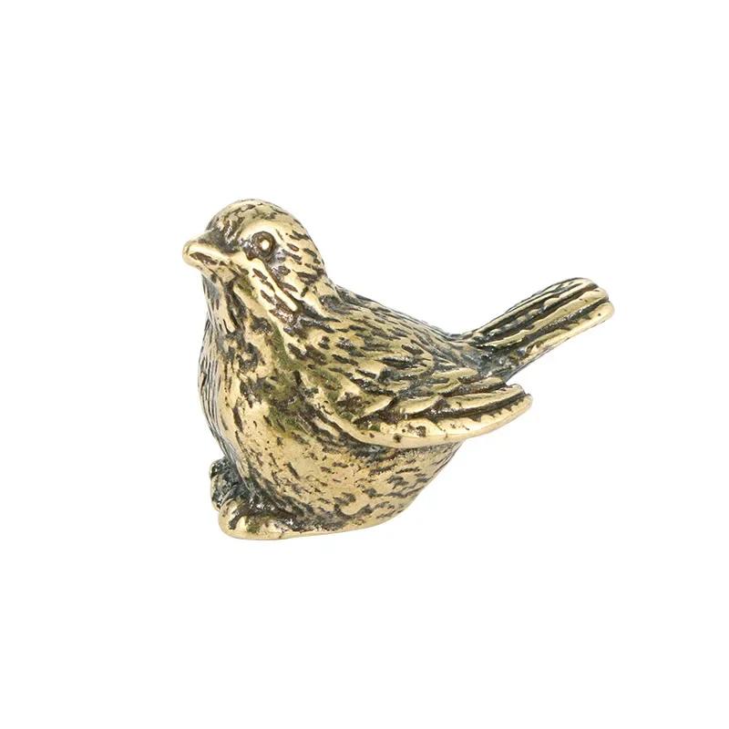 Antique Pure Copper Sparrow Copper Ornaments Fun Bird Tea Pet Decorations Brass Antiques Home Figurines & Miniatures