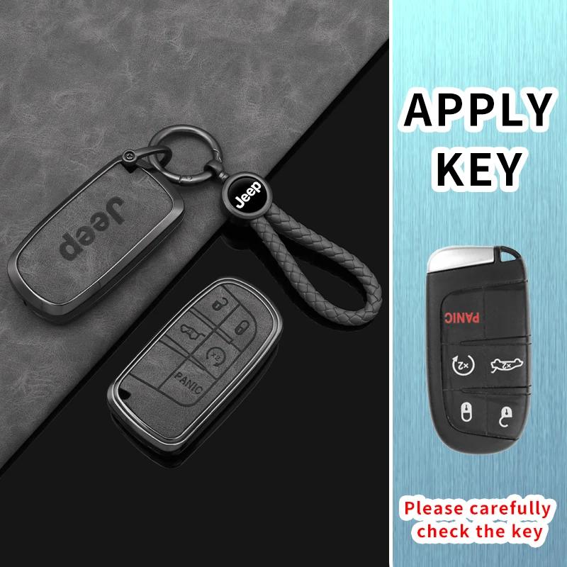 Für Jeep Zinklegierung Leder Auto Schlüsselhülle Abdeckung Schale Für Jeep Renegade Wrangler Patriot Grand Cherokee WK2 KL Compass Liberty