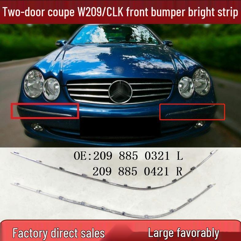 Chrome Trim Bright Strip for CLK Mercedes W209 Front Bumper (2098850321/2098850421) Right Side