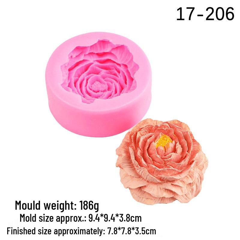 Peony Flower Silicone Mold for DIY Baking, Aromatherapy Plaster, Candle Making, Fondant, Cake, Chocolate, and Pudding.