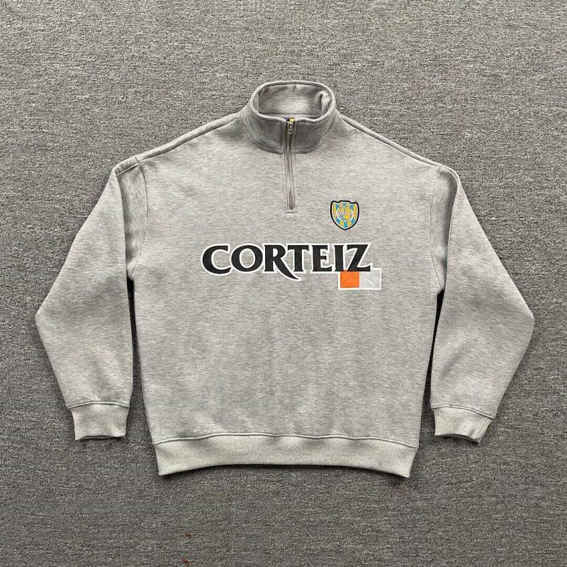 Corteiz Alcatraz Embroidered Hooded Fleece-Lined Crewneck
