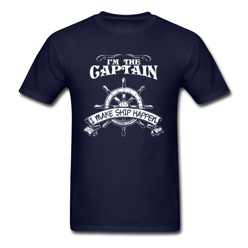 Pirate T Shirt Men Im The Captain I Make Ship Happen TShirt Drop Shipping Custom Design Male Clothes - Men s Summer Cotton Gr... S разноцветный