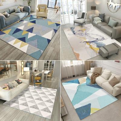 Alfombra Geométrica Minimalista Moderna de Triángulos Para Sala de Estar y Dormitorio Antideslizante Resistente al Desgaste Fácil de Limpiar Aislante Alfombra belleza