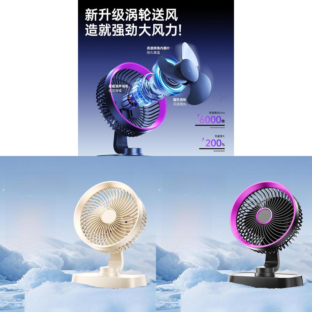 Mini Desk Fan Rechargeable With Led Night Light For Dorm Room Home Office Relaxation