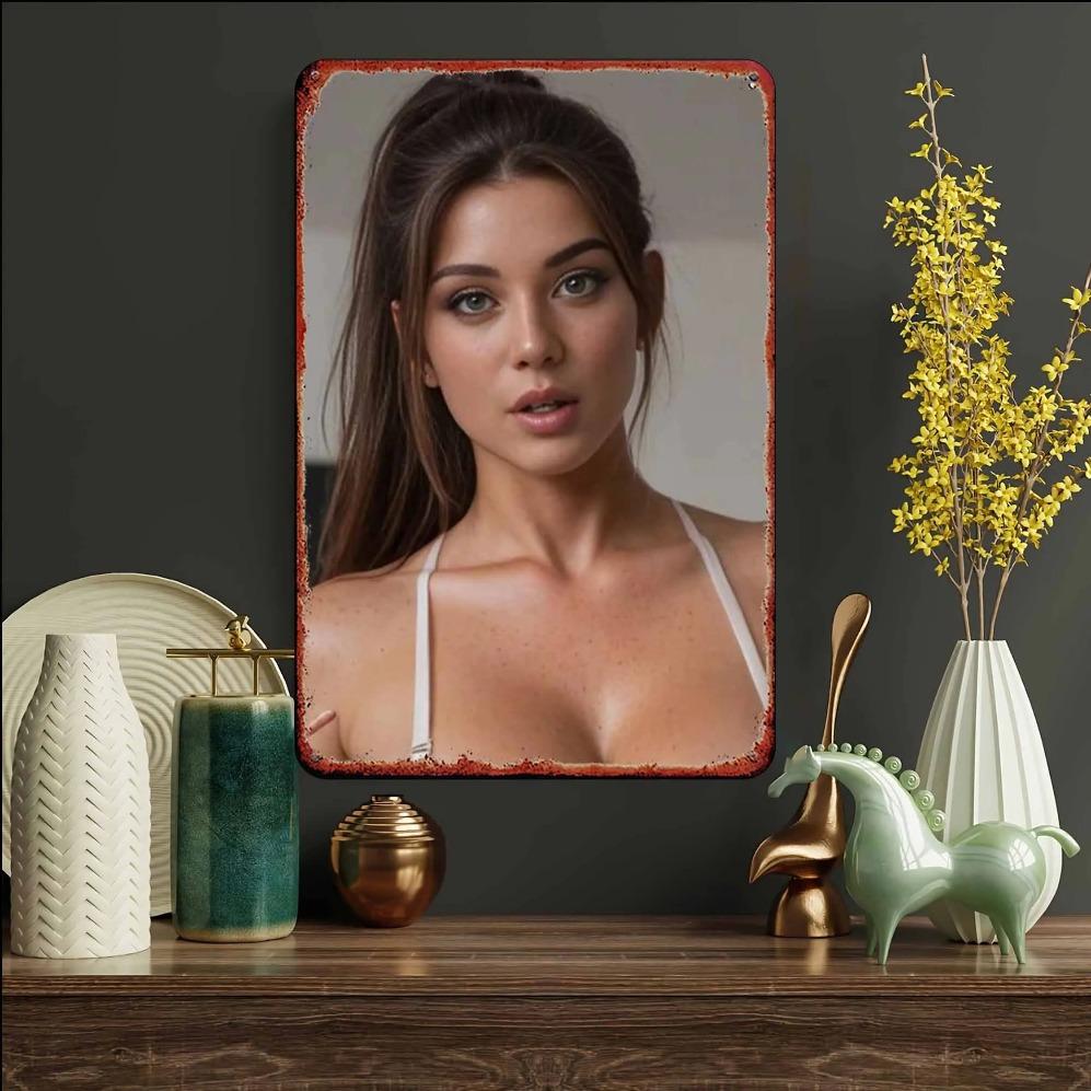 Sexy Girl Metal Wall Art Modern Decor for Bedroom Bar Garage Garden Outdoor
