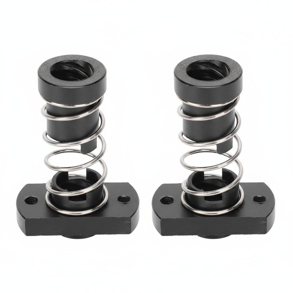 2PCS T8 / Tr8x2 / Tr8x8 Anti Backlash Nut 2mm Pitch / 8mm Lead POM T8 POM Nut 4 Start Black Spring Loaded Nut For 3D Printer