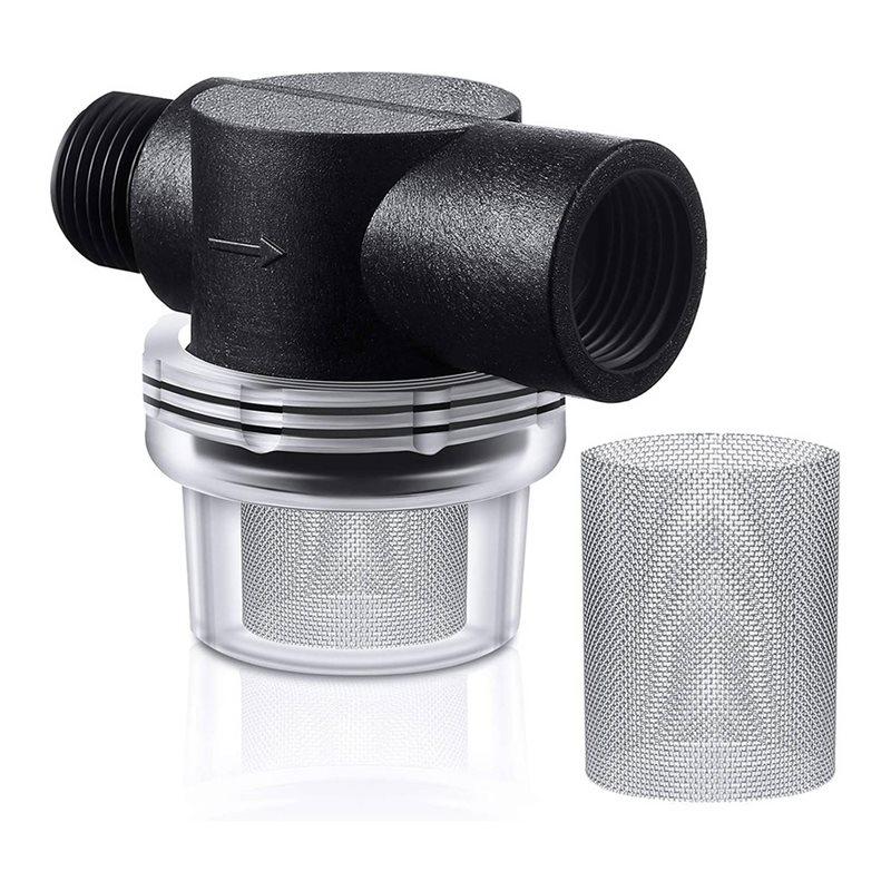 3X Water Pump Strainer Filter Set Include Twist On Pipe Strainer And Extra 50 Mesh Filter Screen, 1/2 Filter