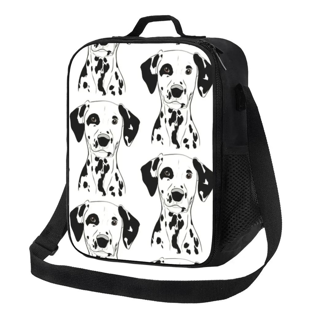 Dalmatian Spots Design Insulated Lunch Tote Bag for Polka Dot Leopard Carriage Firehouse Plum Pudding Dog Resuable Bento Box