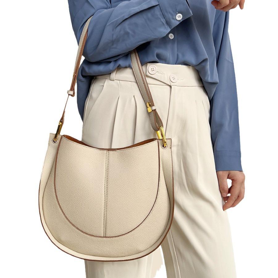 2024 Soft Leather Women's Saddle Bag - Trendy, Light Luxury Crossbody and Shoulder Bag