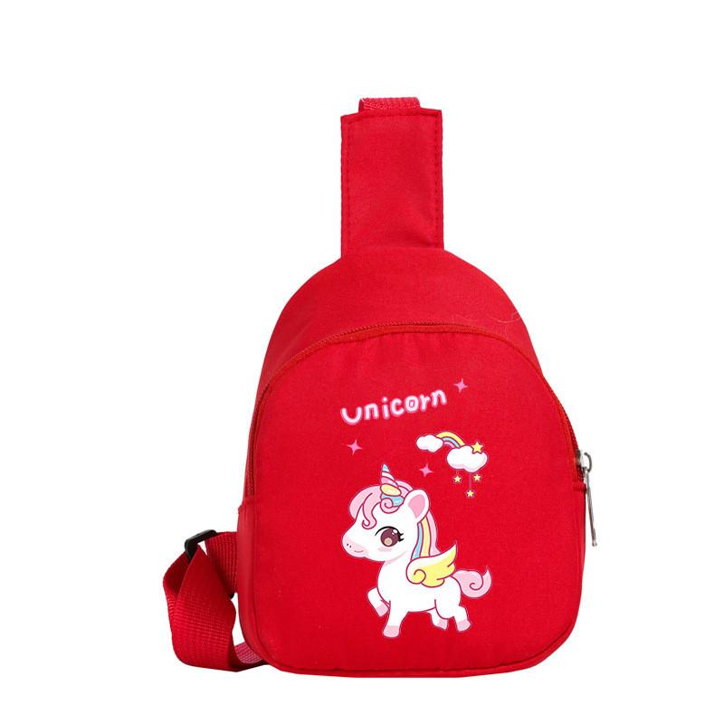 

Playful Rainbow Kids Unicorn Sling Bag Ideal For School And Outings Daily красный
