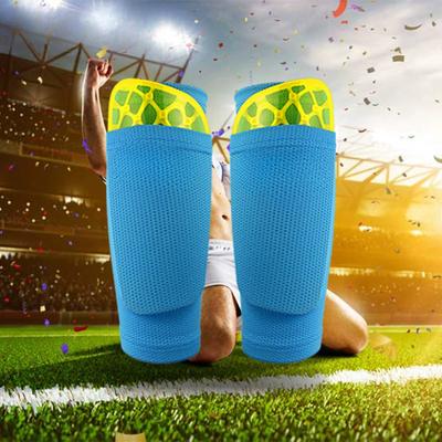 1Pair Soccer Shin Guard Football Crashproof Calf Protector Nylon Leg Sleeves Sock Shin Protector with Pocket Training Protection