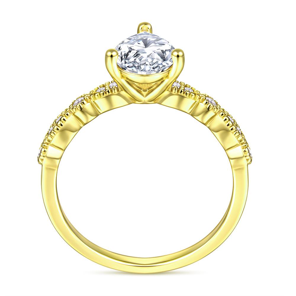 Lindon Classic 925 Sterling Silver Zircon Ring Ladies Jewelry Wedding Promise Party Gift