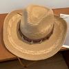 Woven Western Cowboy Hat Ethnic Style Panama Cap Fashion Summer Hat  Fishing