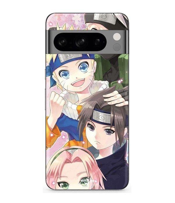 Coque - MANIACASE - Google Pixel 8a Pro - Silicone - Noir - Kakashi Naruto Sasuke Sakura