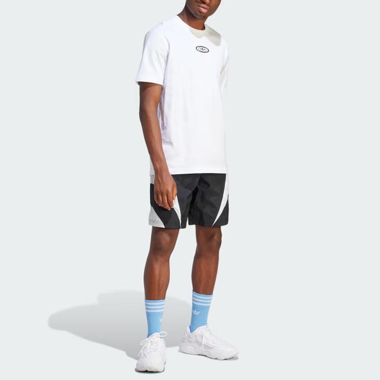 Adidas Rekive Shorts Color Block Logo Elastischer Bund Lässige Shorts Herrenshorts Schwarz Weiß IL2470