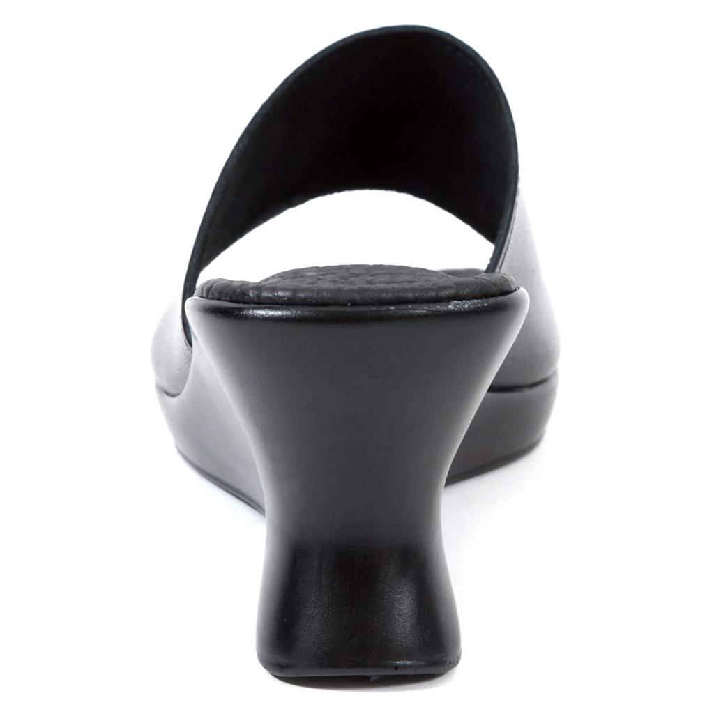 Akiriko Echtleder-Sandalen, Hergestellt in Japan, Keilsohle, Einzelriemen, Memory-Foam-Polsterung, Schwarz, Größe LL