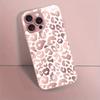 Pink Leopard Print Pattern Glass Phone Case Suitable for iPhone 17 16 15 14 13 12 11 Pro/Max/Plus Anti Drop and Shockproof