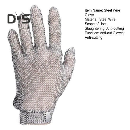 1 szt. Rękawice odporne na przecięcia, siatka ze stali nierdzewnej klasy spożywczej, gotowanie w kuchni, krojenie mięsa, otwieranie ostryg, rękawice rzeźnicze, wytrzymałe rękawice z metalowej kolczugi