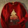 Festive Gradient Star Embroidered Retro Couple Sweater