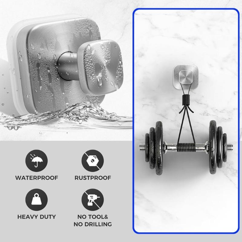 Stainless Steel Suction Hook for Bathroom Kitchen Adhesive Wall Hook Waterproof Rustproof