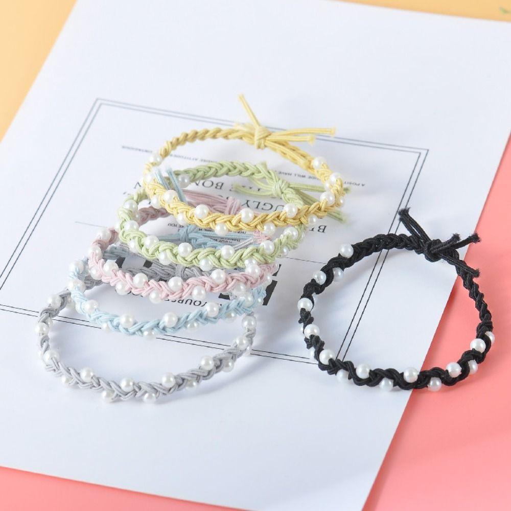 Holder Woven Rubber Band Korean Style Hair Loop Hair Styling Accessory Women Pearl Hair Rope