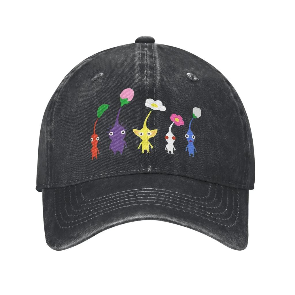 Cute Pikmin Pattern Print Cap for Men Women Cotton Anime Cartoon Trucker Hat Lerisure Wear Baseball Cap Adjustable