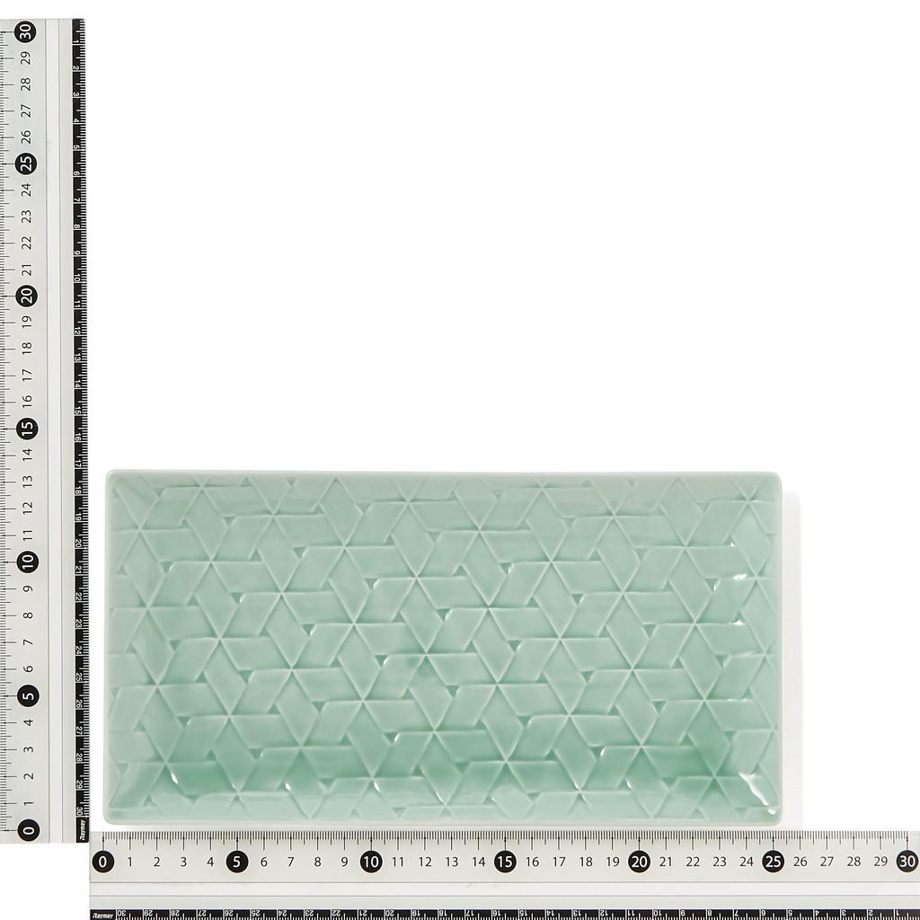 Francfranc Mino Ware Rectangular Green Plate, Medium,