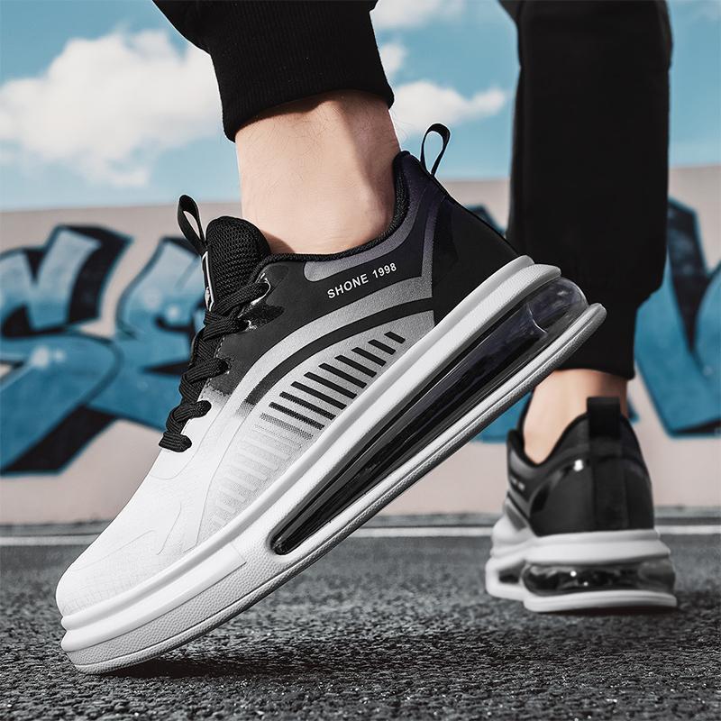 

Мужская спортивная обувь новая весенняя трендовая обувь дышащая и освежающая обувь из летучего трикотажа модная и удобная повседневная обувь для бега 46