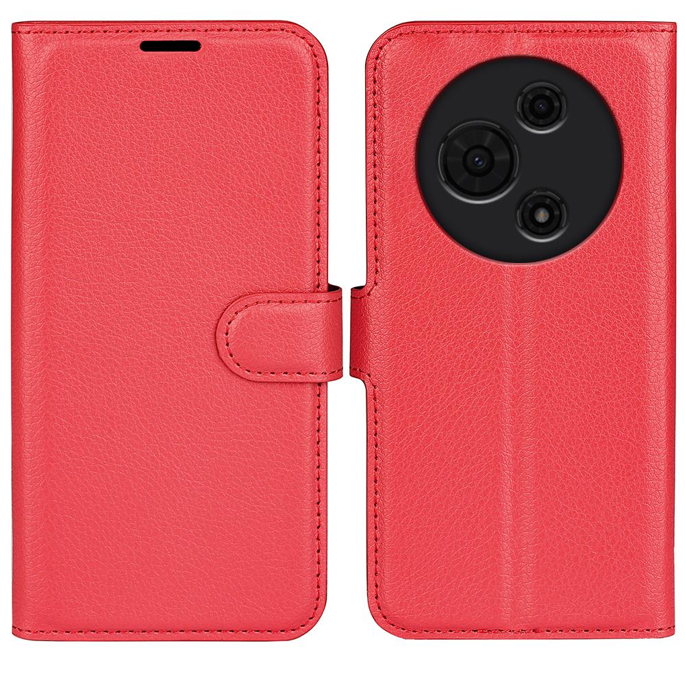 For TCL 605 4G Case Litchi Texture Shockproof Leather Wallet Phone Cover