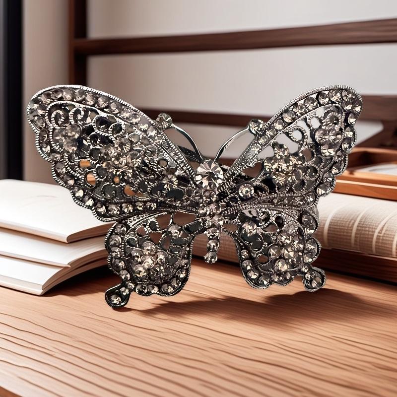 

Ретро-заколка-бабочка со стразами - высококачественный корейский аксессуар для волос из сплава